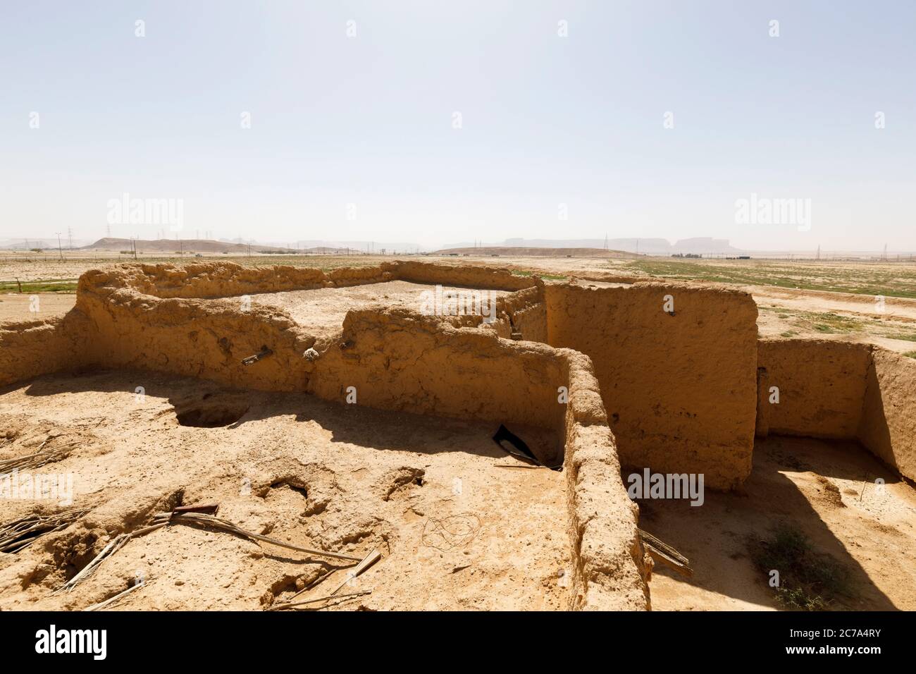 Abandoned houses in the traditional construction of Arabic adobe