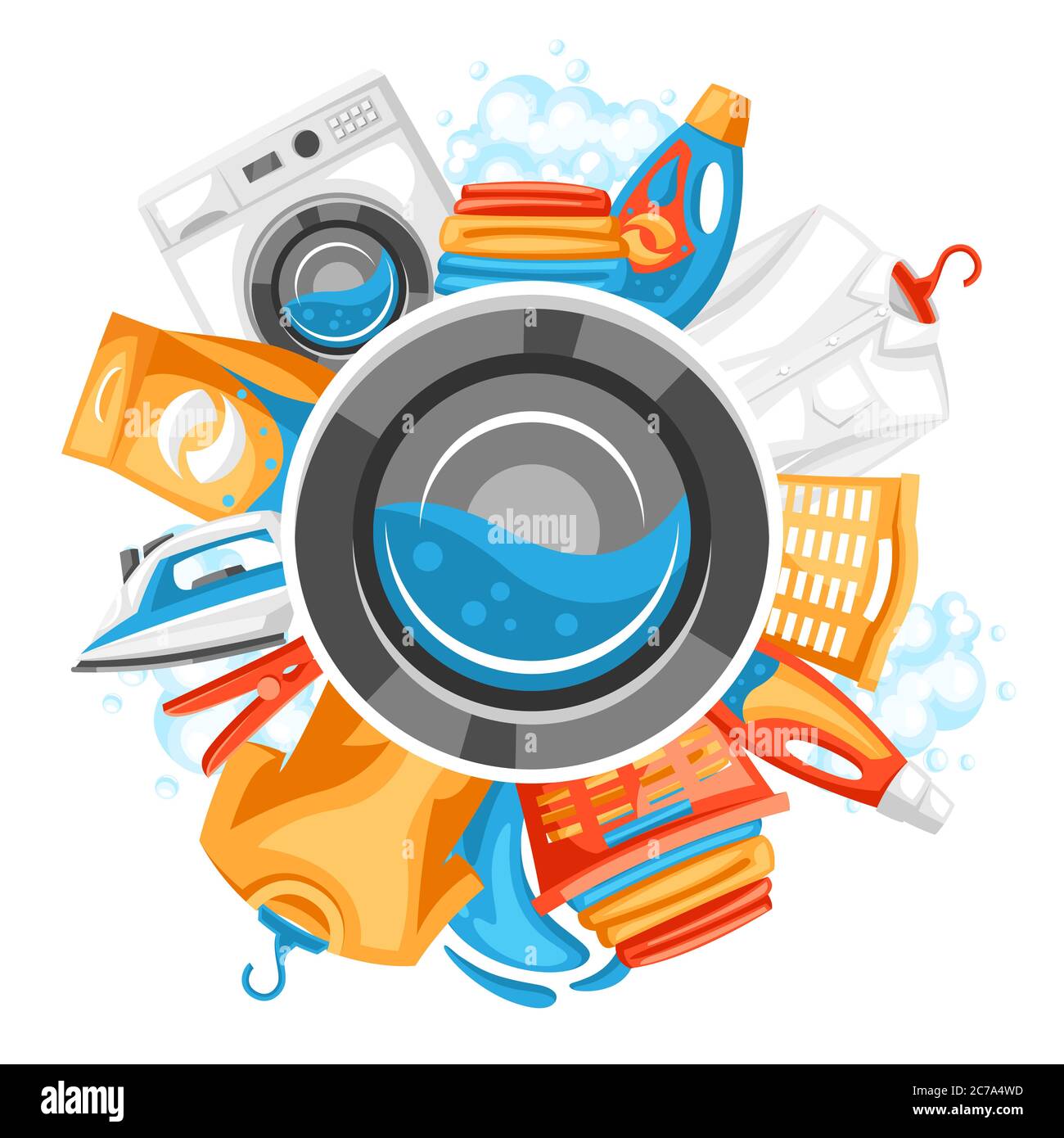 Laundry service background with professional items Stock Vector Image & Art  - Alamy