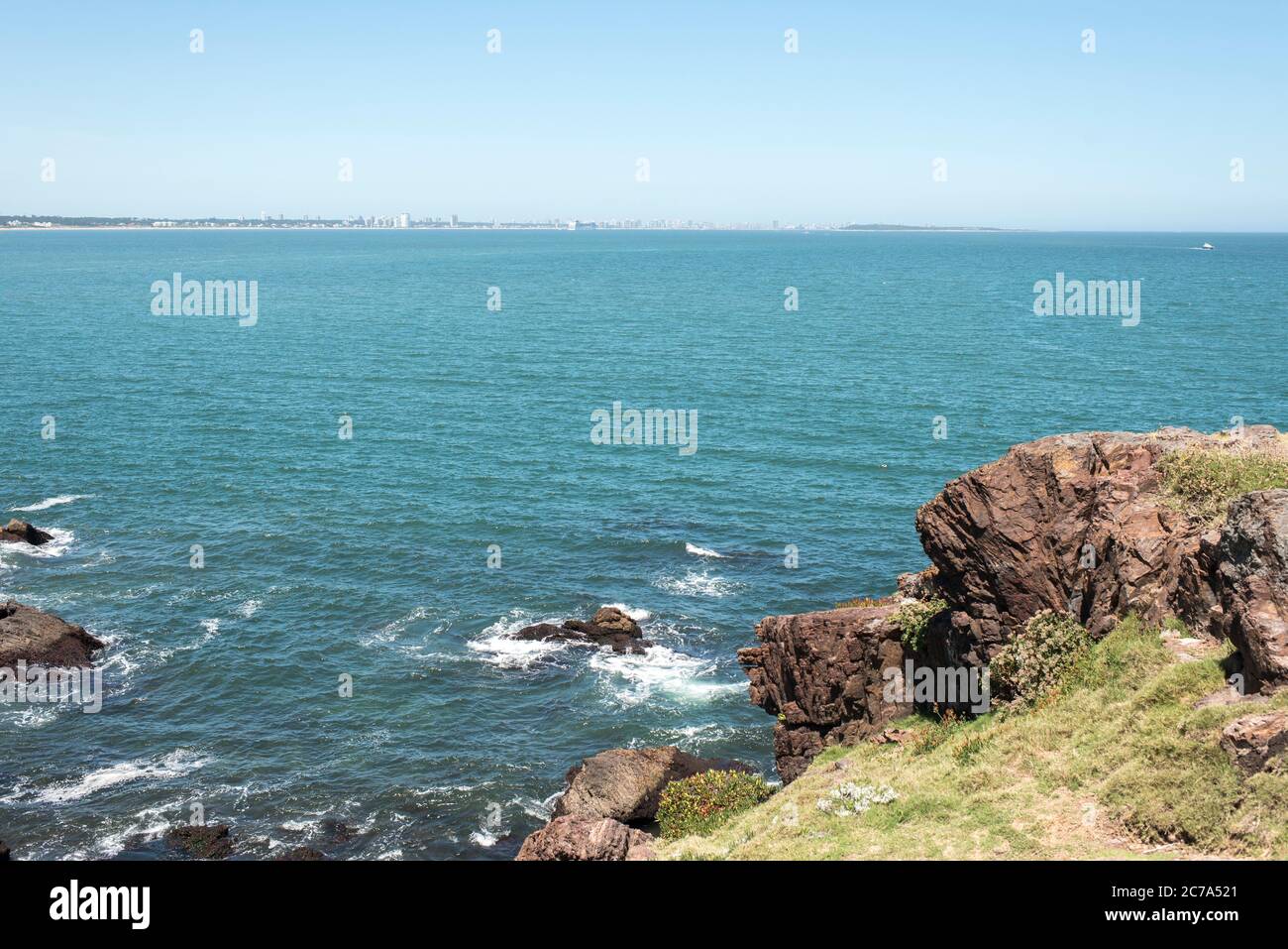 Ocean landscape in Punta del Este, Maldonado, Uruguay, a sunny summer day Stock Photo