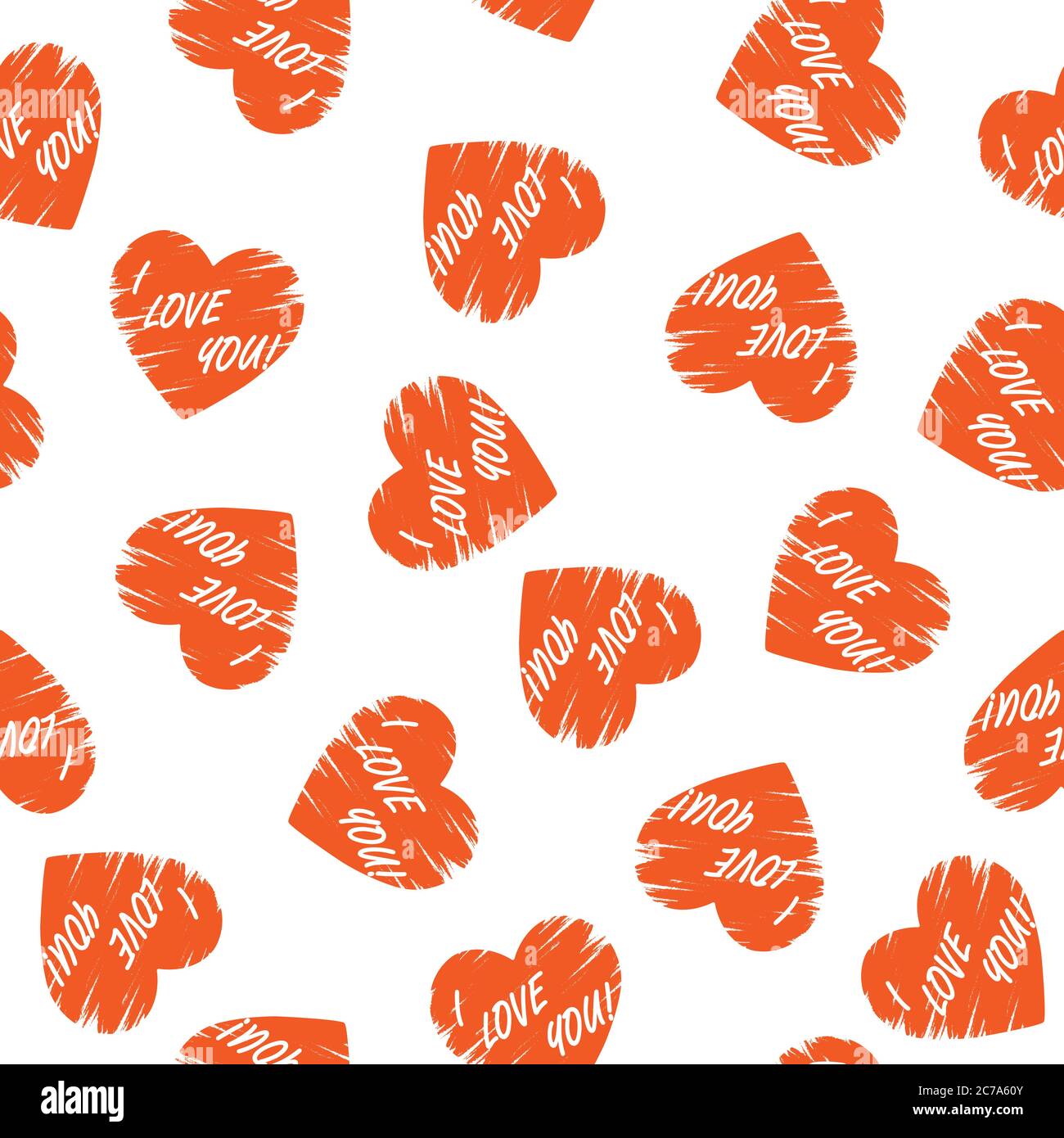 Stylized seamless pattern with heart and I LOVE YOU lettering for ...