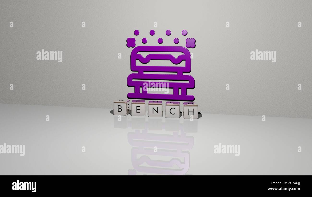 3D graphical image of BENCH vertically along with text built by ...