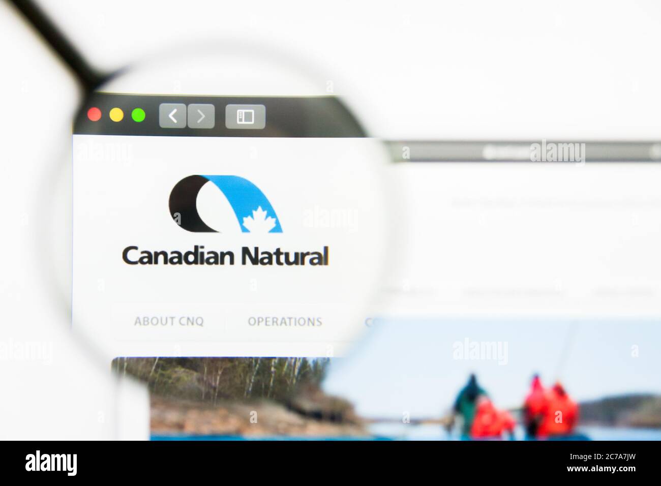 Los Angeles, California, USA - 25 March 2019: Illustrative Editorial of Canadian Natural Resources website homepage. Canadian Natural Resources logo Stock Photo