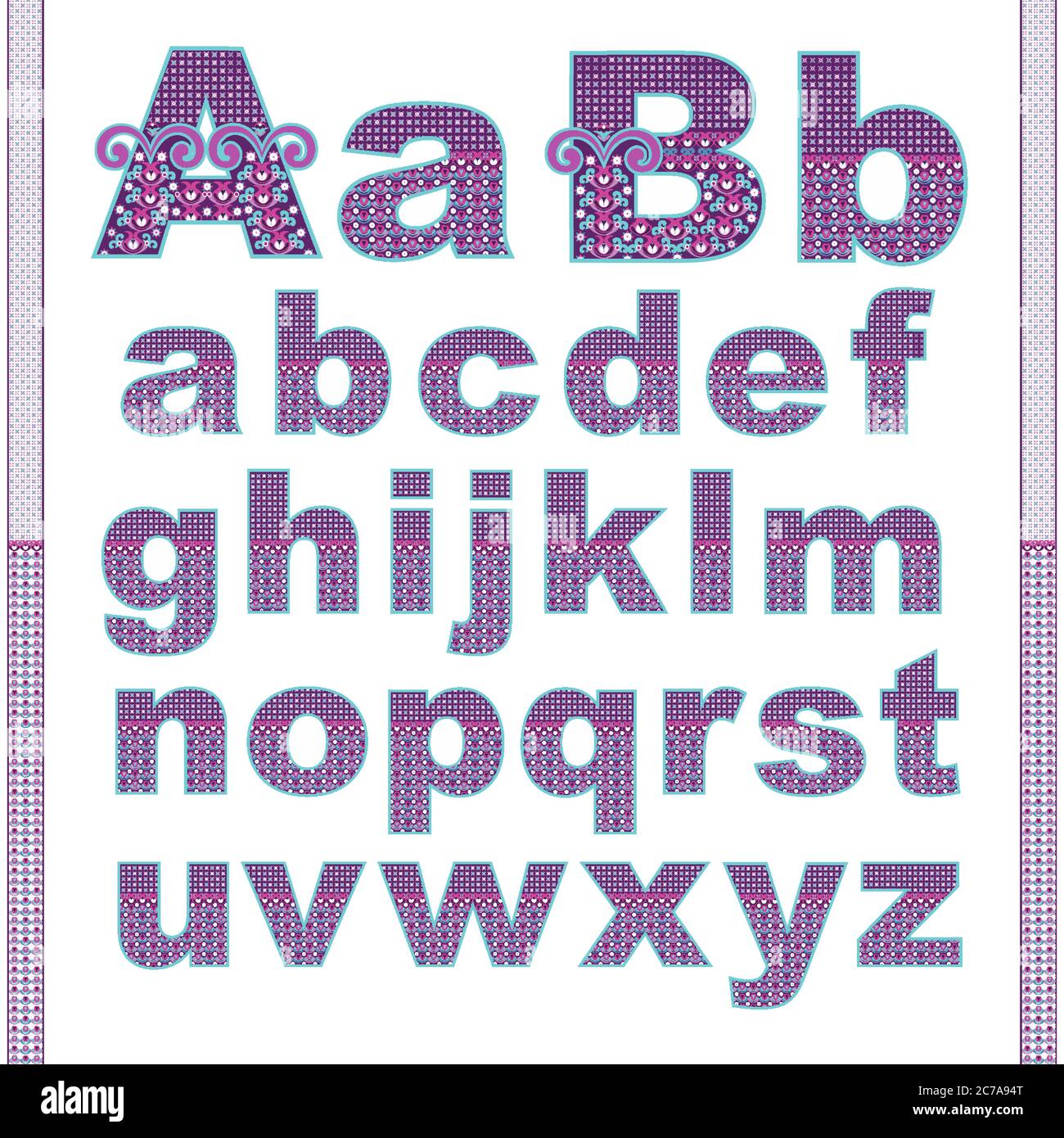 Vector abstract alphabet with comic kids pattern Stock Vector Image ...