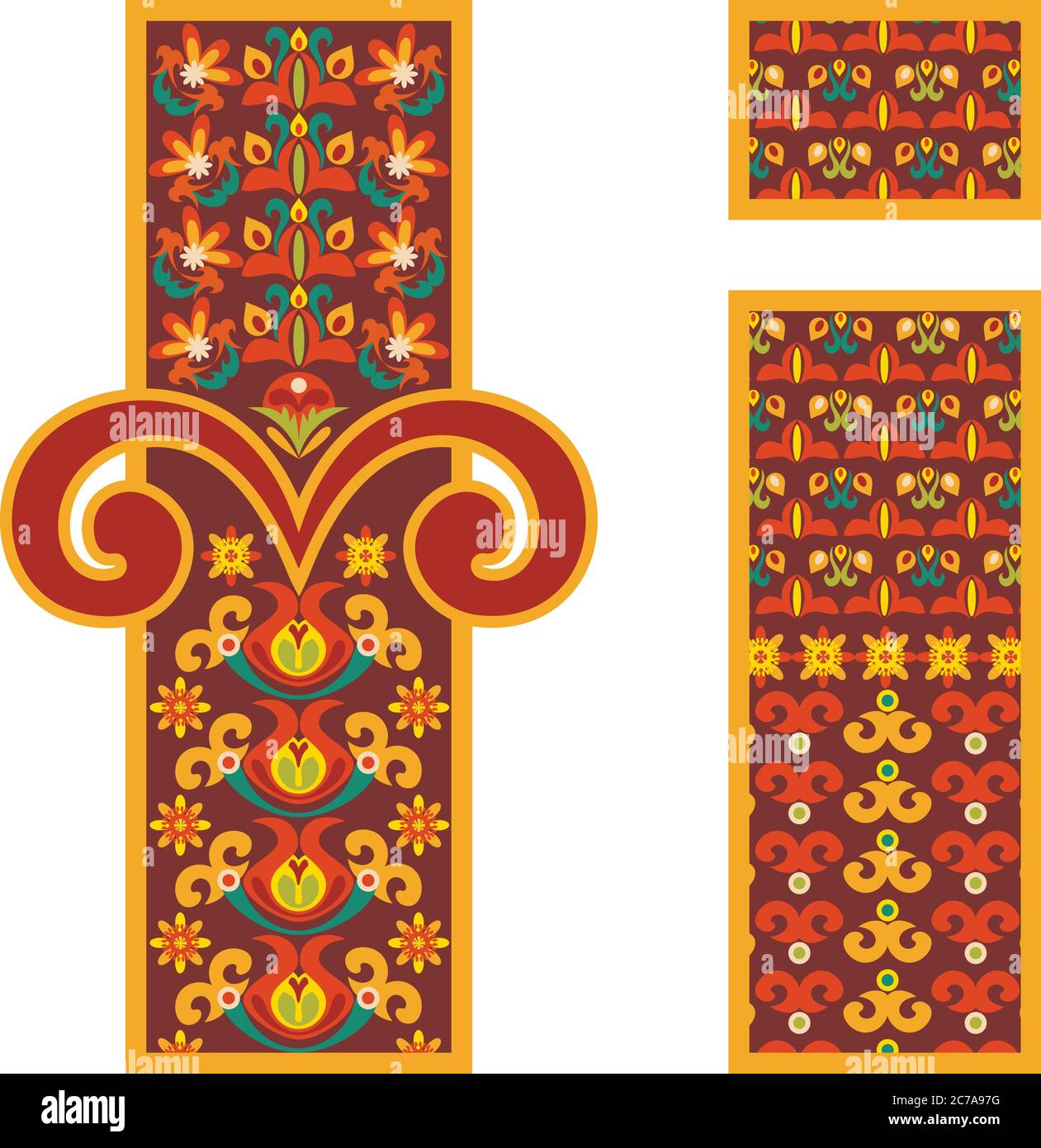 Vector abstract letter I with ornamental pattern Stock Vector Image ...