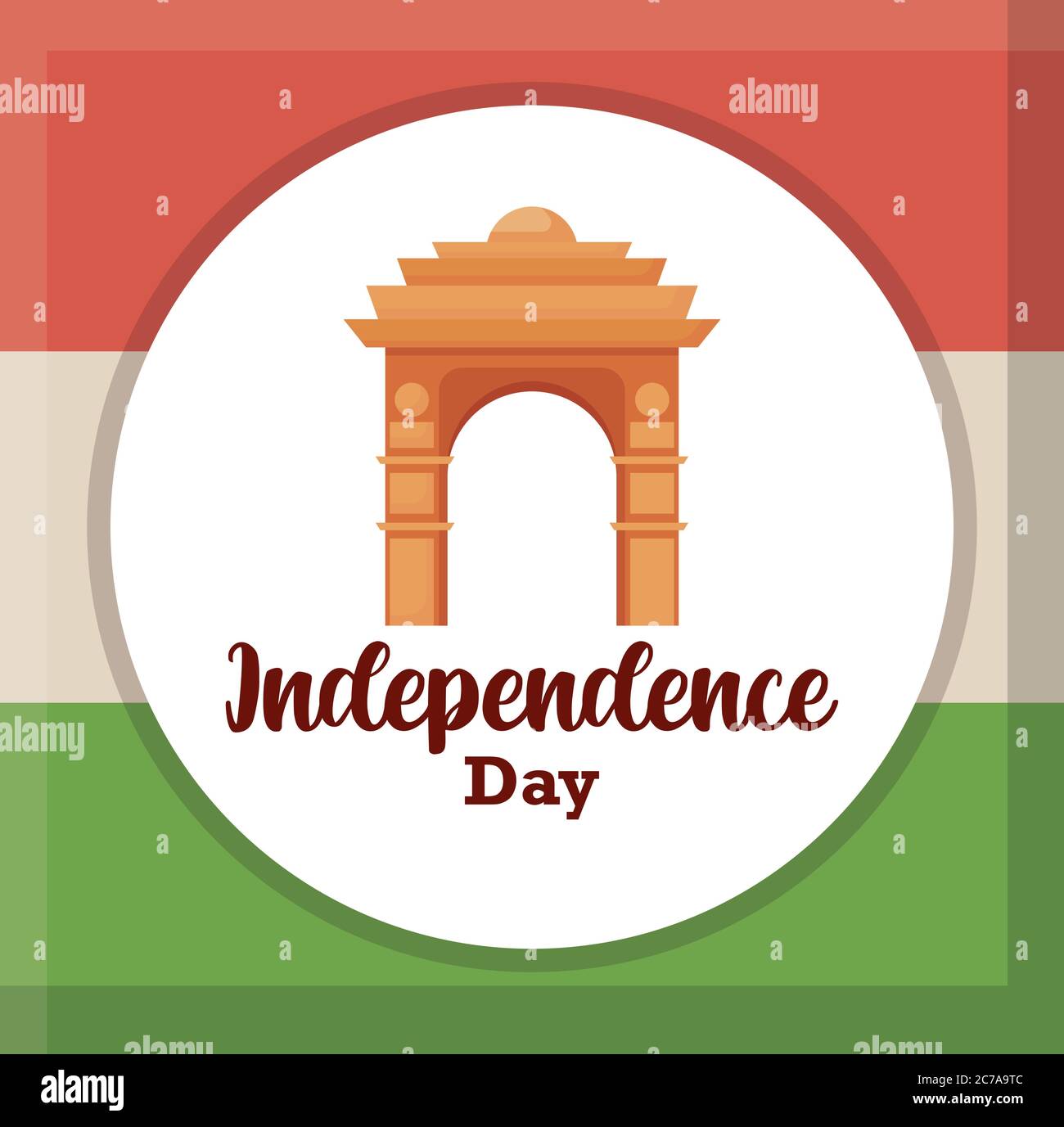 India Gate, Indian independence day vector illustration design Stock Vector