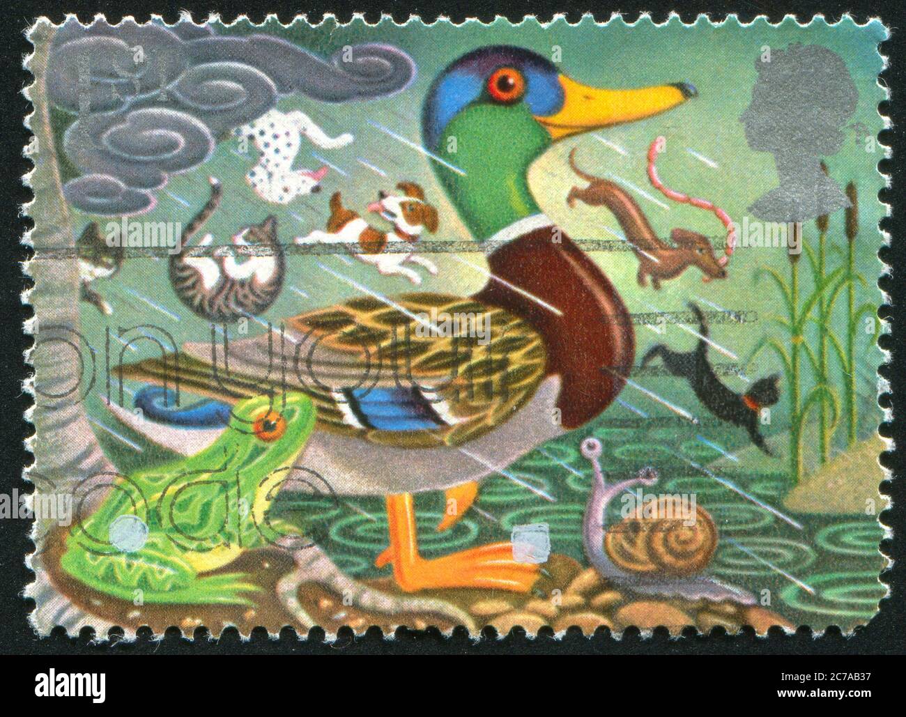 GREAT BRITAIN CIRCA 1991 stamp printed by Great Britain, shows Symbols of Good Luck, Duck