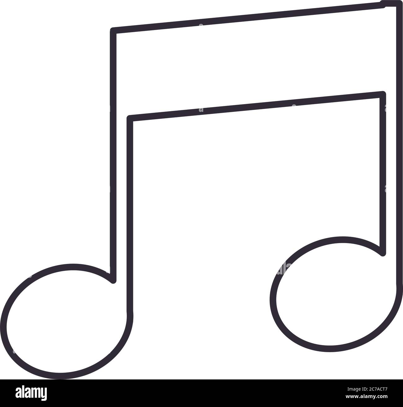 beam note line style icon design, Music sound melody song musical art