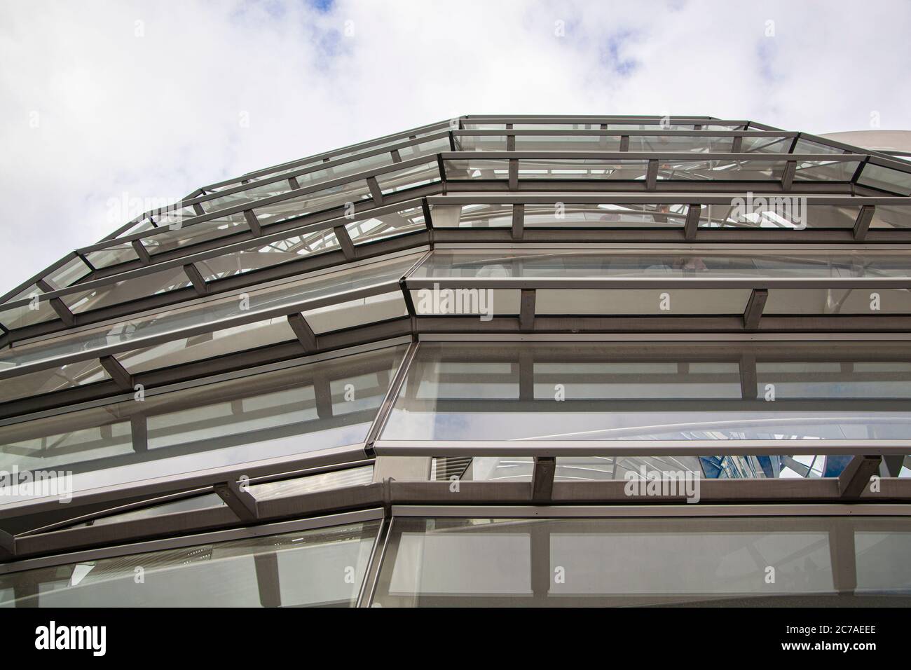 A modern glass dome of a german parliament Reichstag Stock Photo