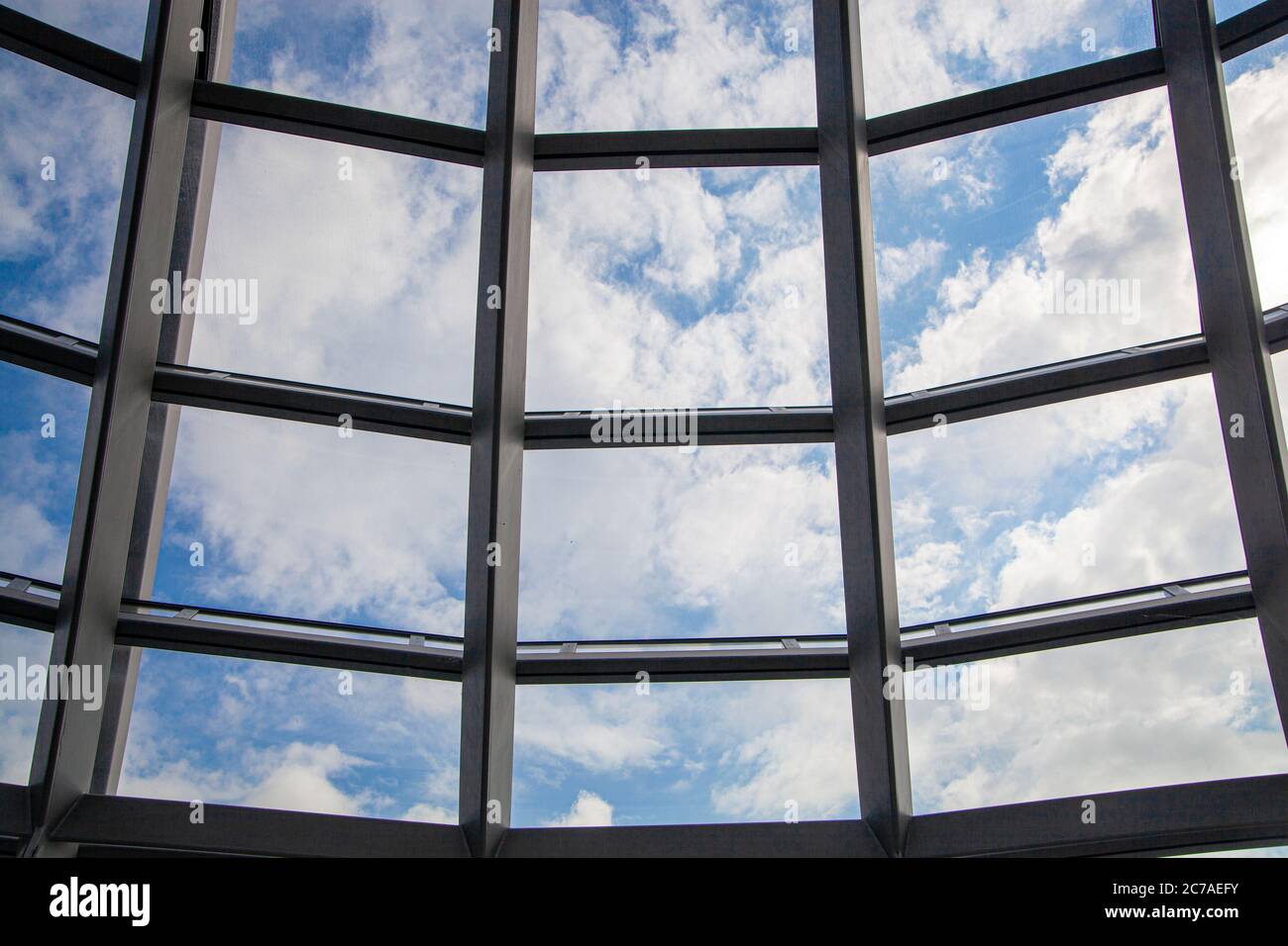 A modern glass dome of a german parliament Reichstag Stock Photo