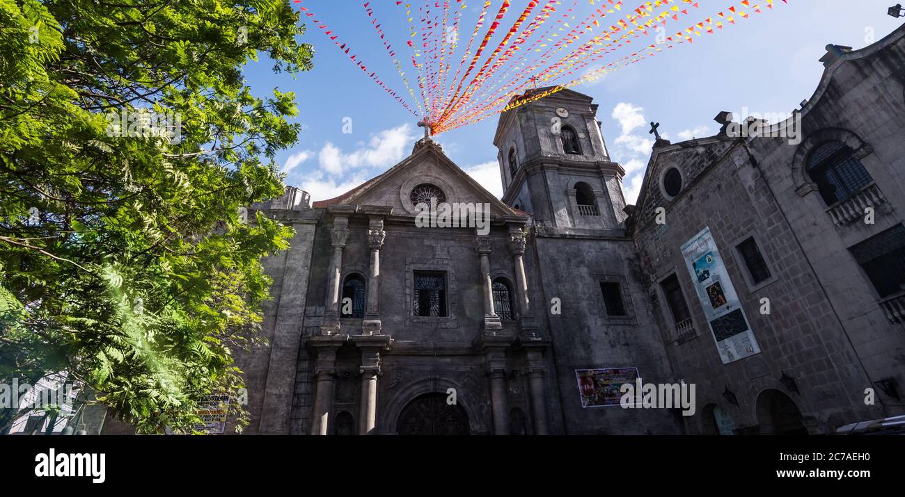 Manila, Philippines - January 17, 2017: San Agustin Church Facade Stock Photo