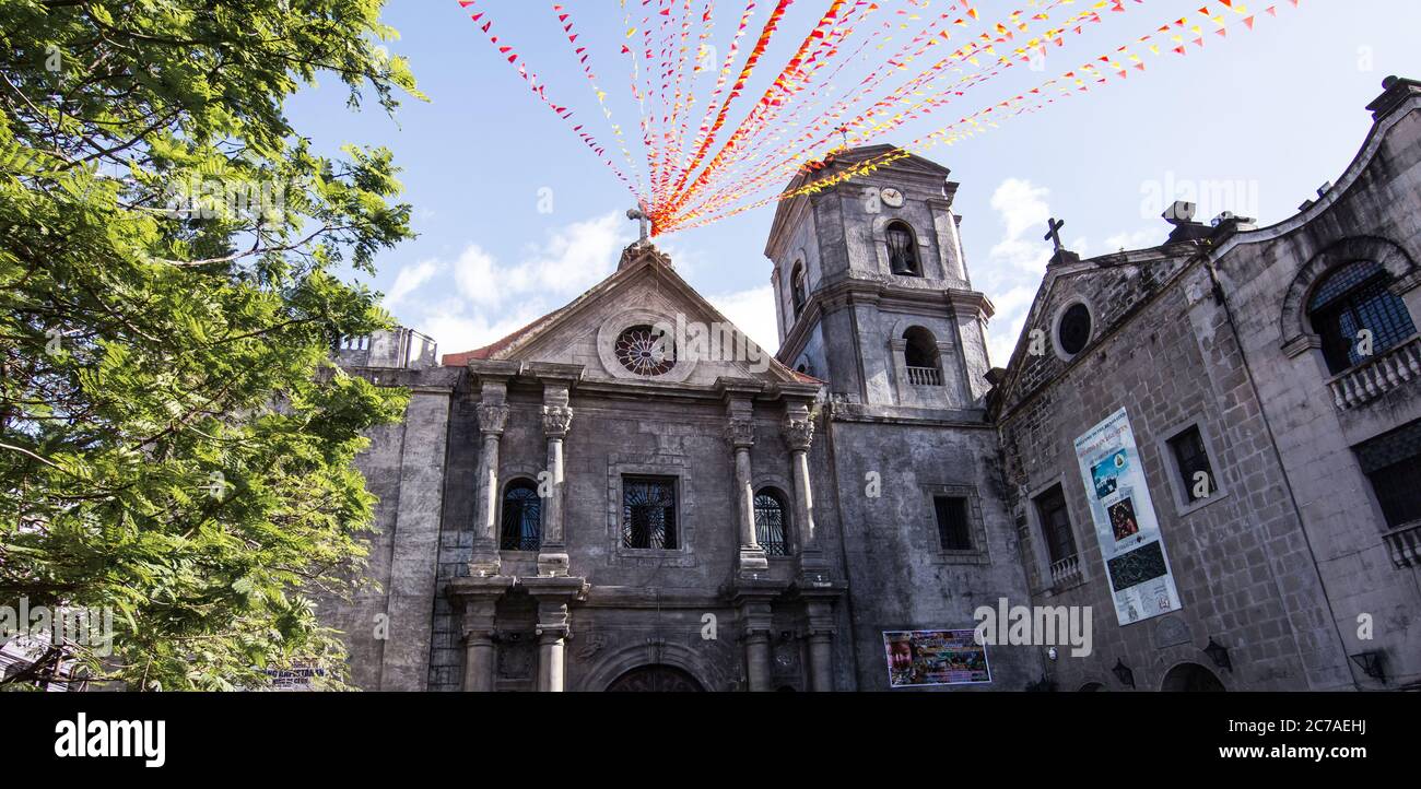 Manila, Philippines - January 17, 2017: San Agustin Church Facade Stock Photo