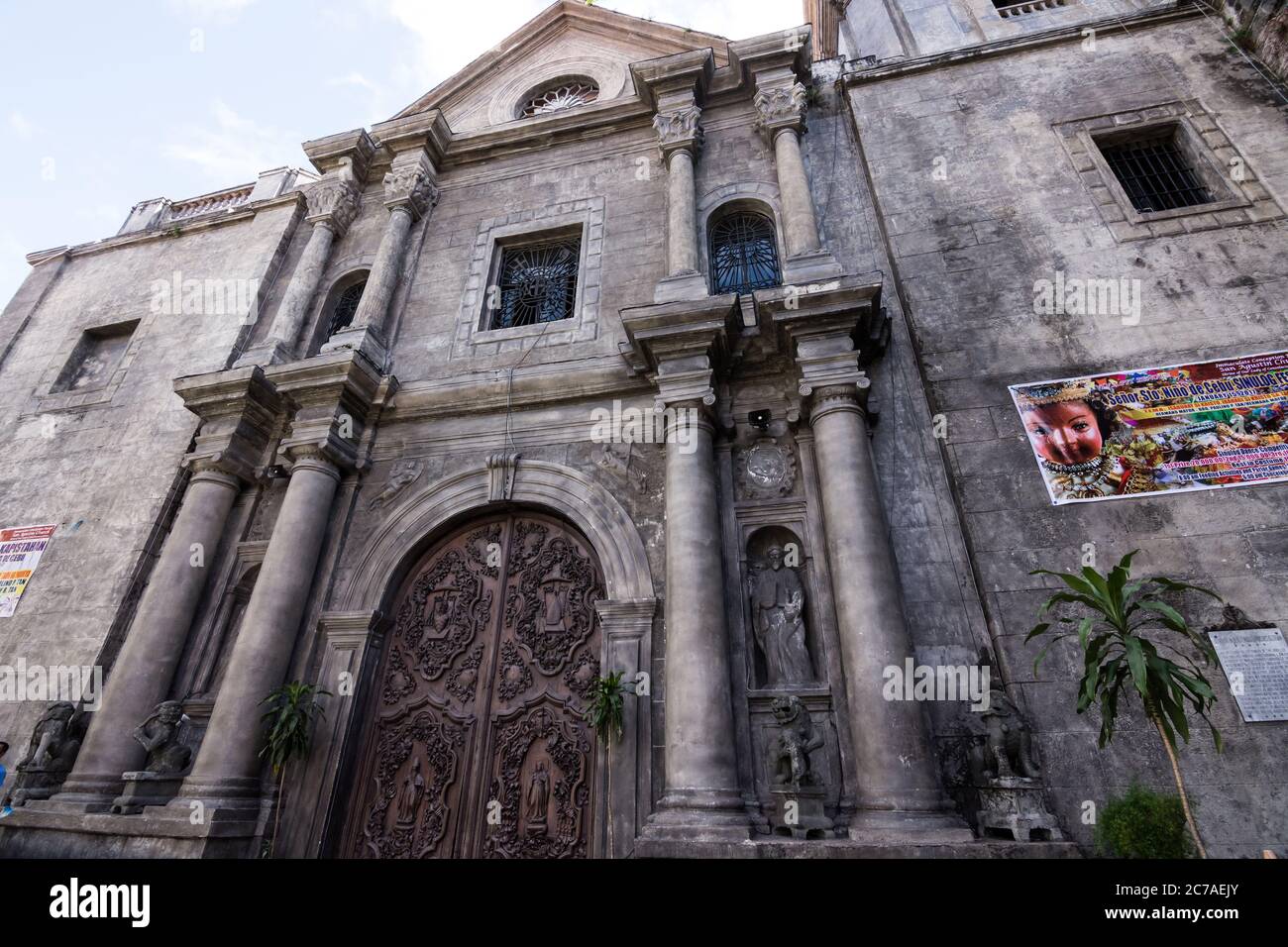 Manila, Philippines - January 11, 2017: San Agustin Church Exterior Entrance Stock Photo