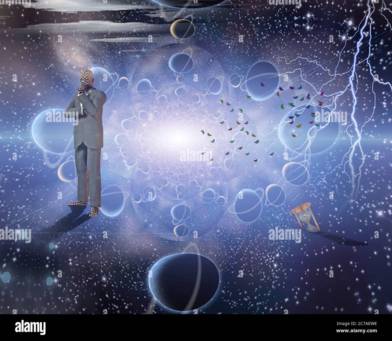 Thinker Space Thinker in space Stock Photo - Alamy