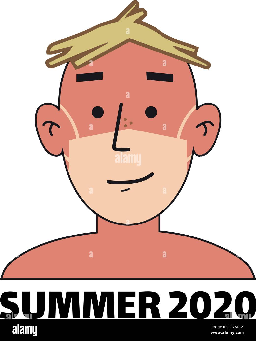 Funny Summer Mask Tan Lines Stock Vector Image Art Alamy