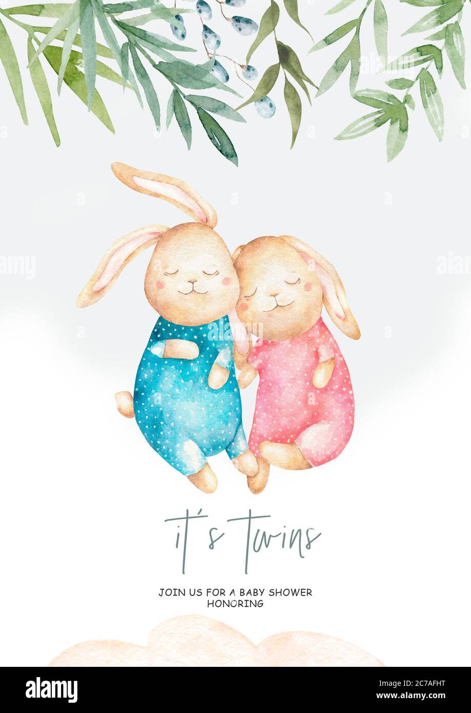Bunny Shower Greeting Card Bunny Shower Greeting Card