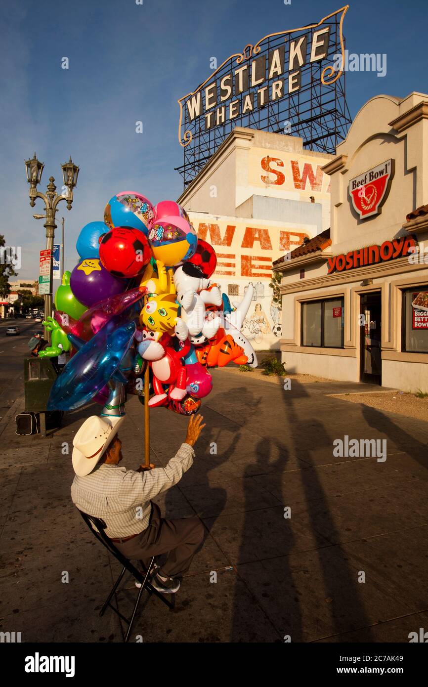 Balloon Vendor, MacArthur Park, Los Angeles, California, United States of America Stock Photo