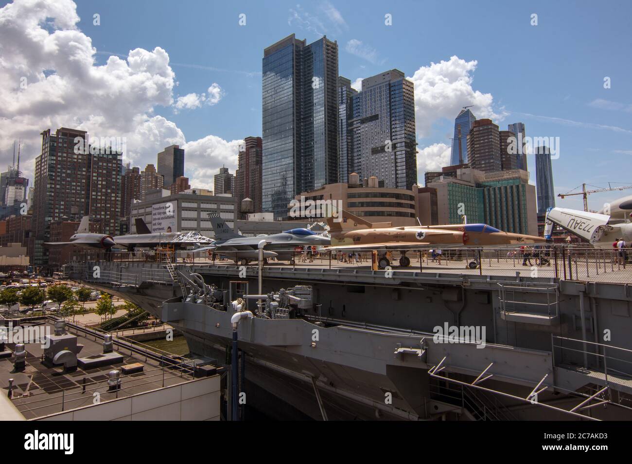 New York, NY / USA - July 24, 2019: Exterior Intrepid Sea Air & Space Museum Stock Photo