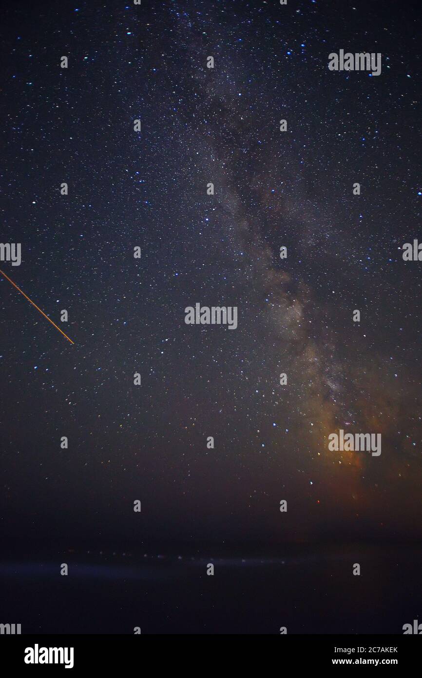 Milky Way. Beautiful summer night sky with stars. Background Stock ...