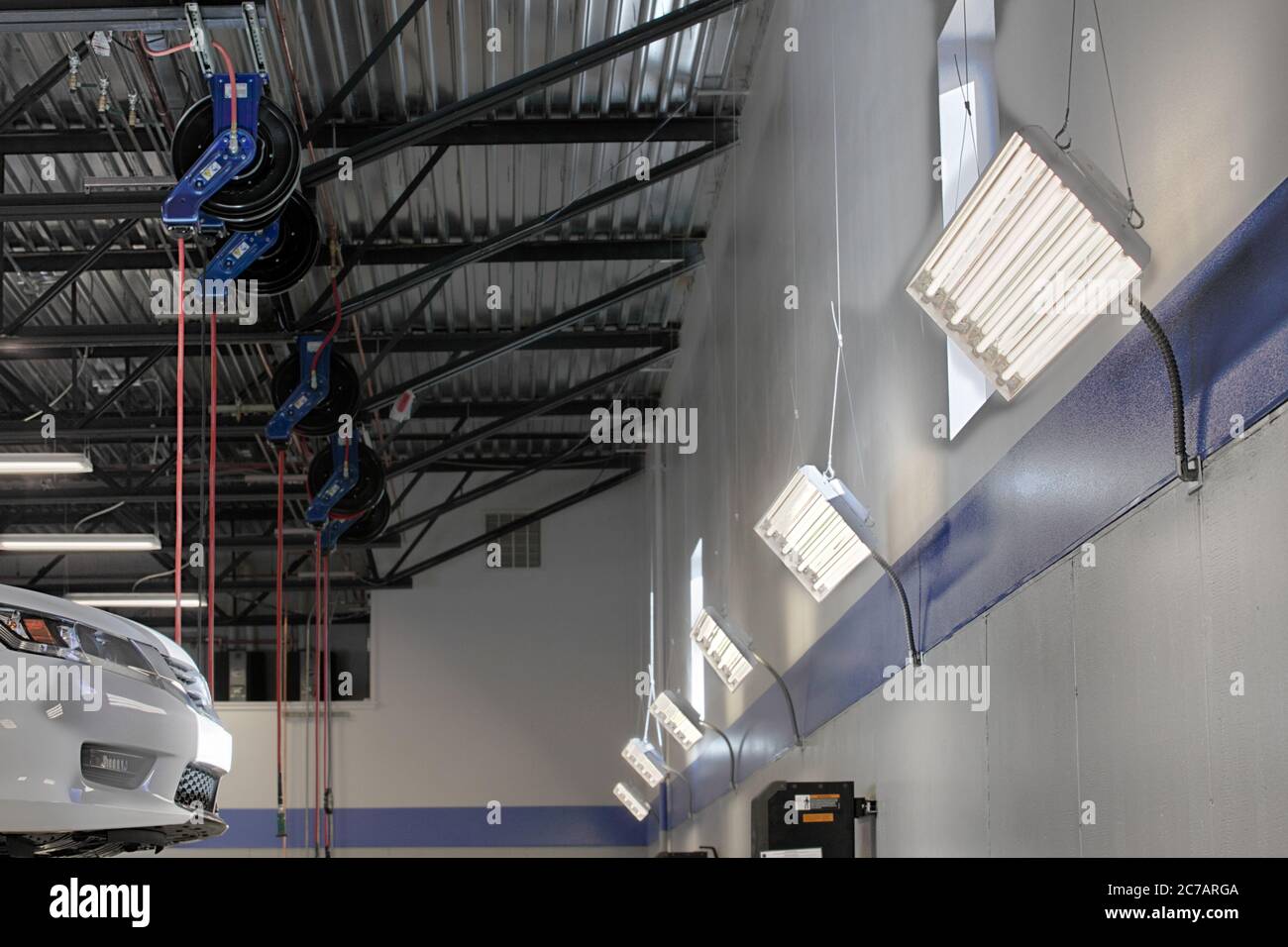 The energy efficient, high intensity fluorescent lighting in a new