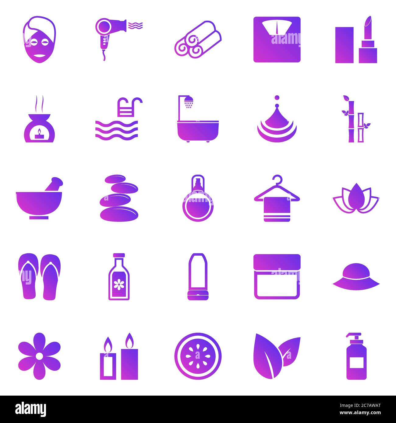 Beauty gradient icons on white background, stock vector Stock Vector ...