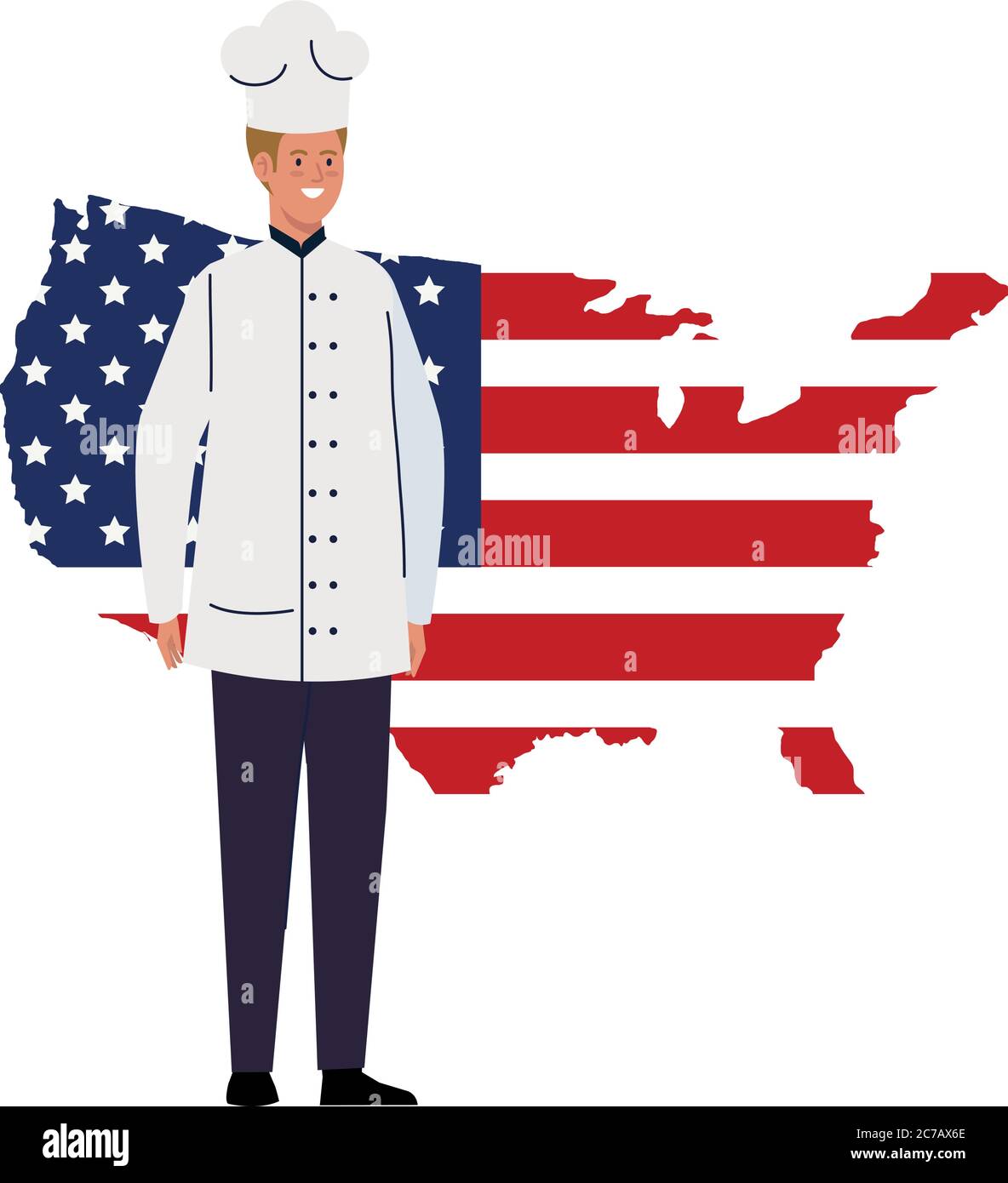 chef man with usa flag map vector design Stock Vector Image & Art Alamy