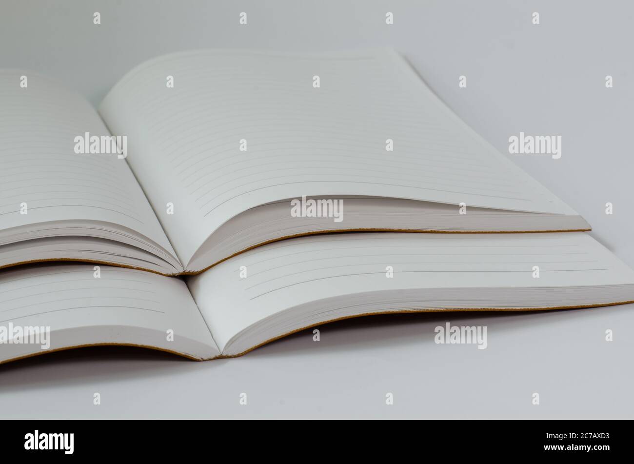 Notebook is Open Isolated on White Background Stock Photo - Alamy