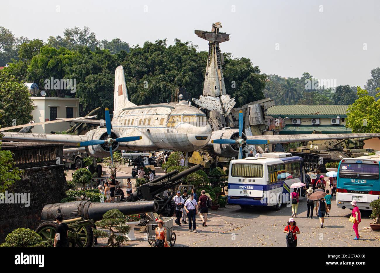 HANOI, VIETNAM, APR 20 2019, View at Vietnam Military History Museum with air planes Stock Photo