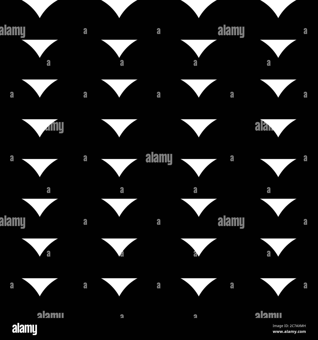 seamless reversed triangles pattern background in black and white. Stock Photo