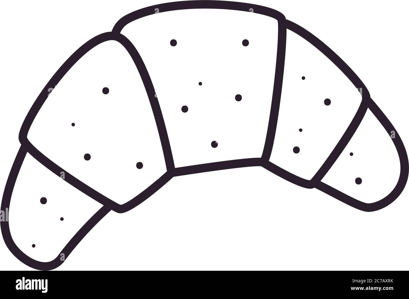 croissant bread line style icon design, bakery food shop breakfast ...