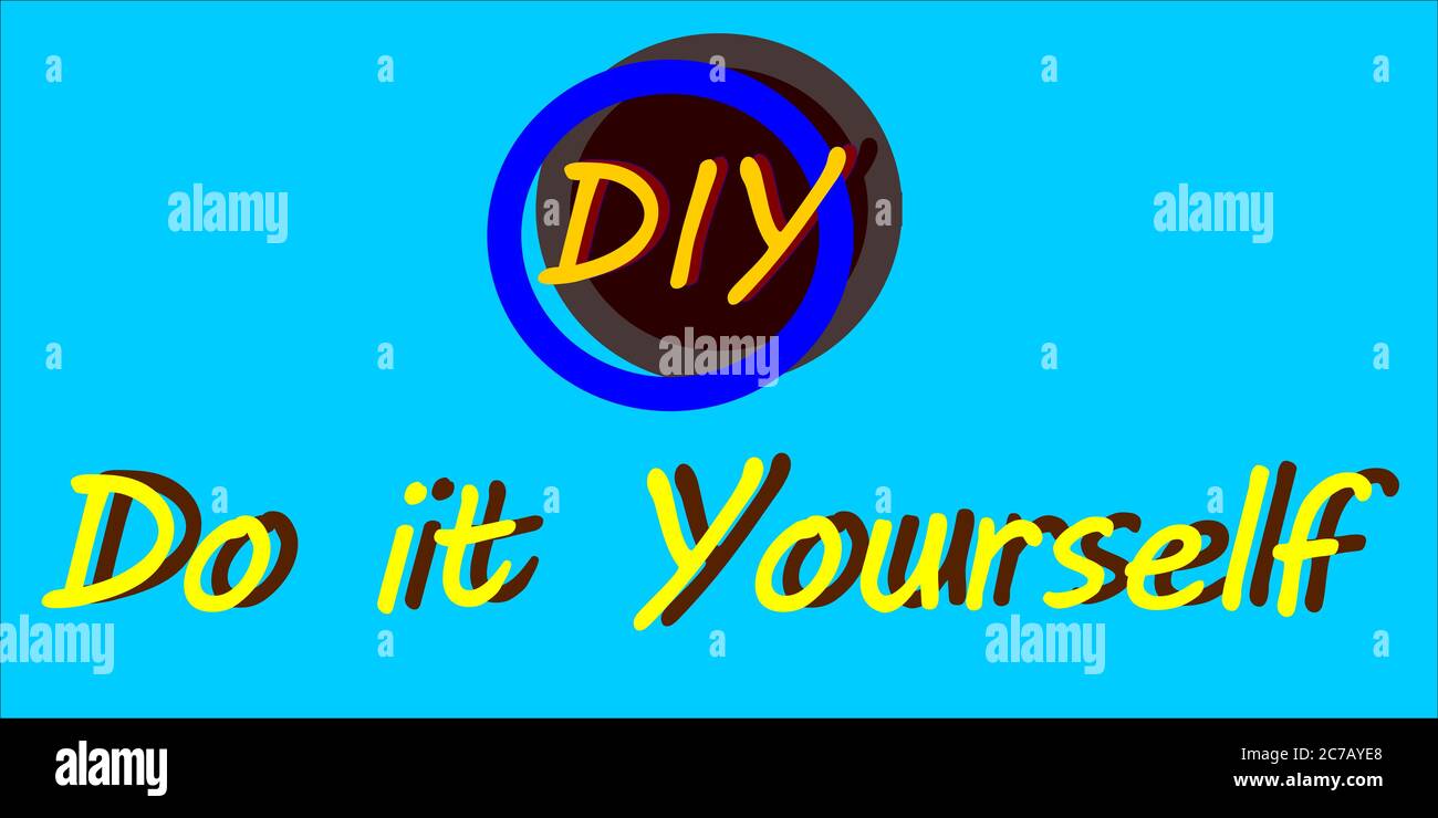 Do it yourself communication tags displayed with logo Stock Vector