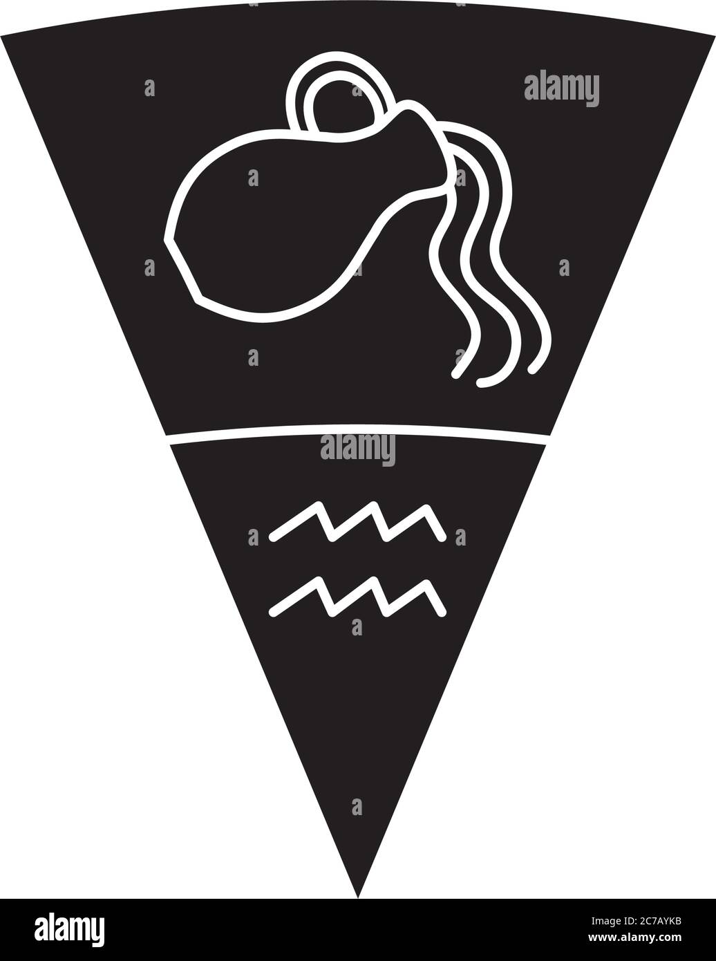 astrology concept, Water Bearer symbol of aquarius sign over white