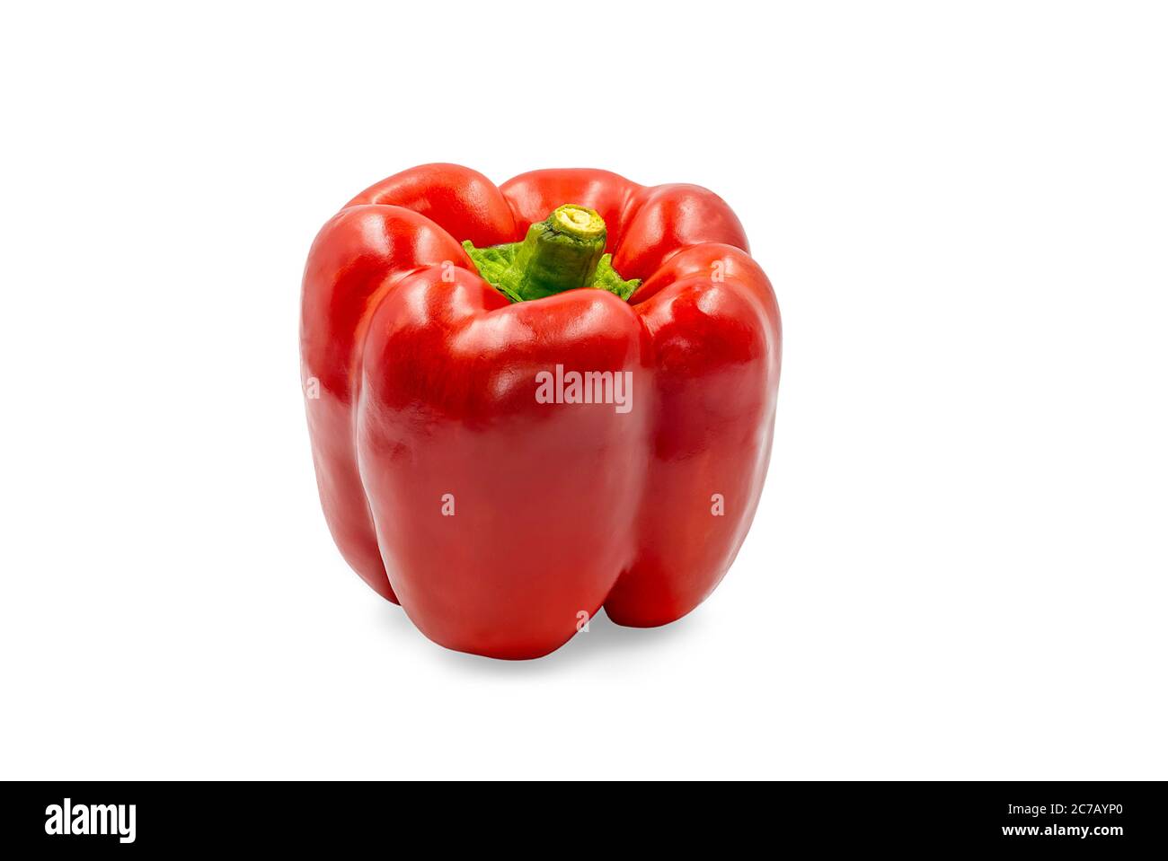 Sweet red pepper on white isolated background with clipping path. Red sweet pepper have high