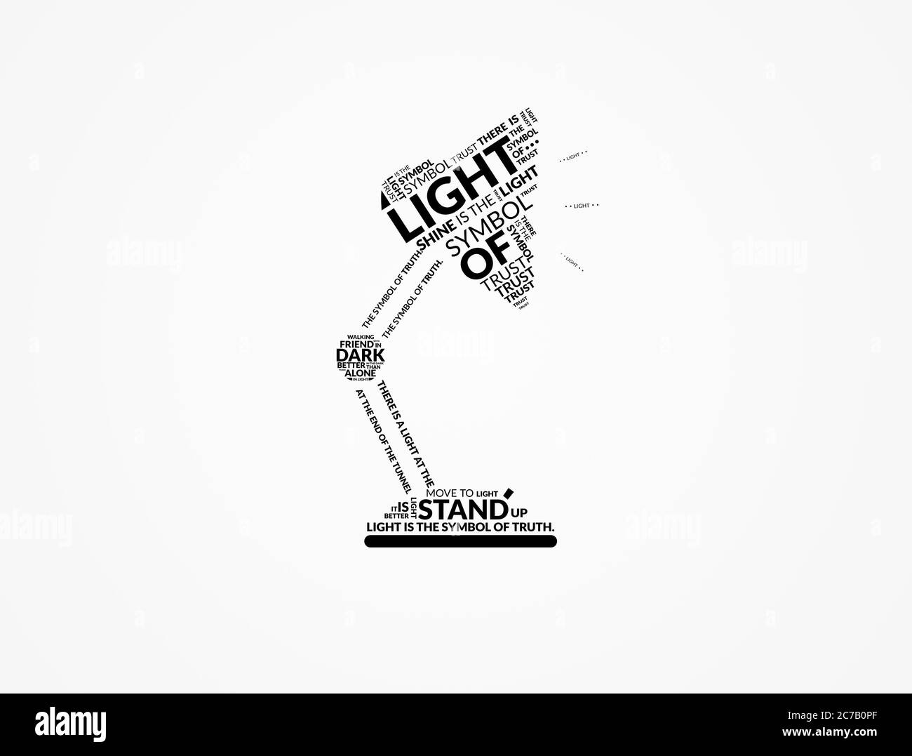 Words illustration of a lamp martial arts in white background Stock Photo