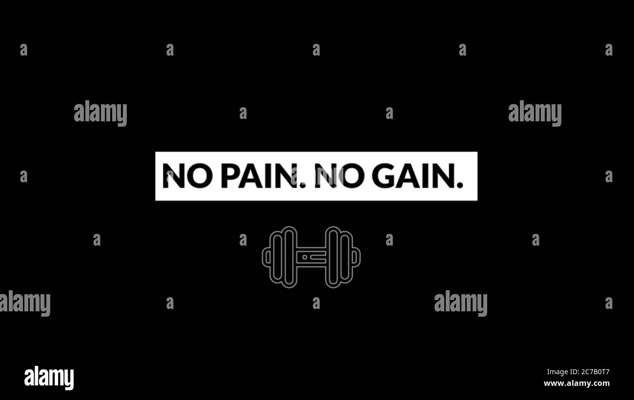 No Pain No Gain.Inspiring Workout and Fitness Gym Motivation Quote  Illustration. Wallpaper Dumbbell Illustration Concept Stock Photo - Alamy