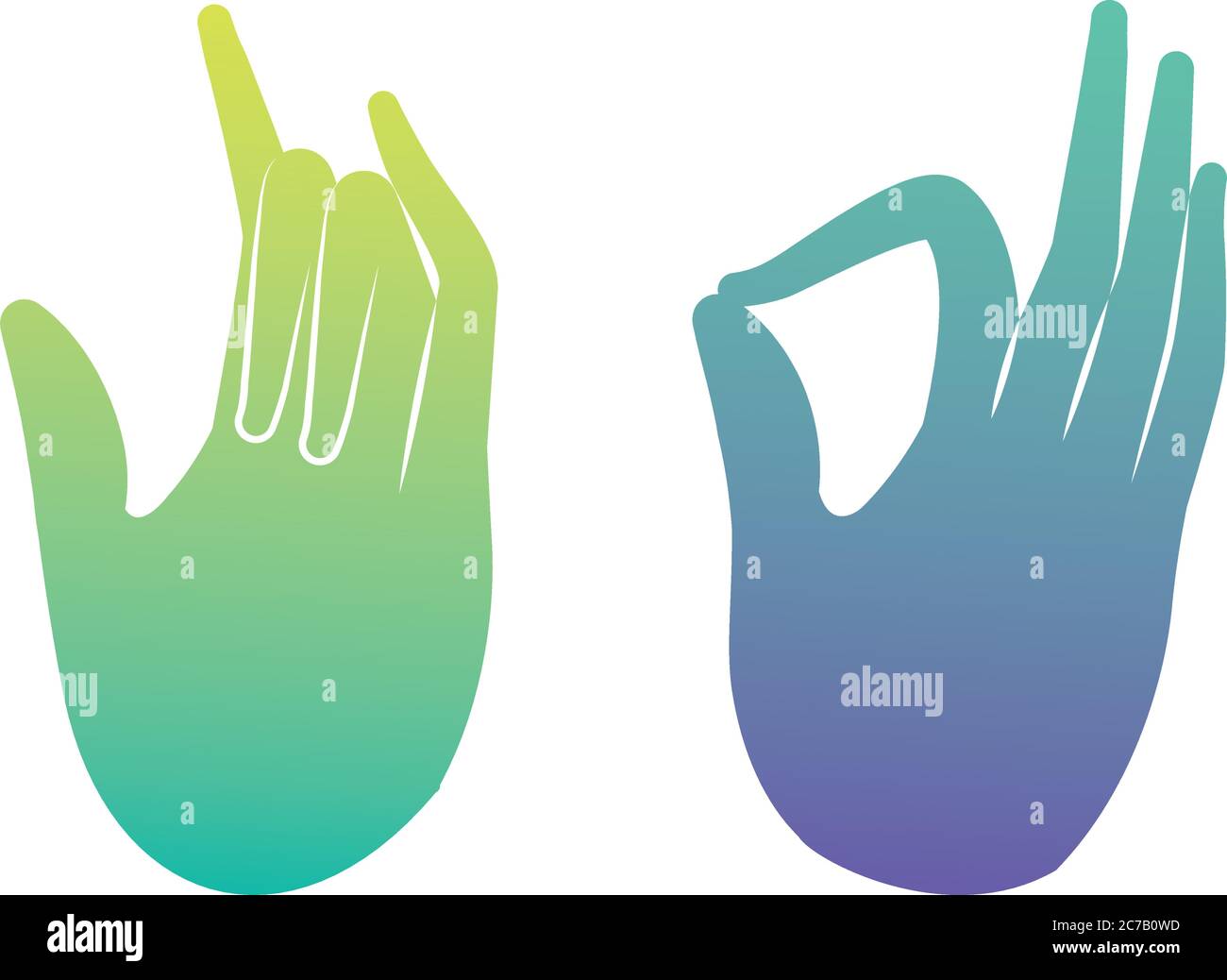 Okey And Rock Sign Hand Design Of People Arm Finger Person Learn ...