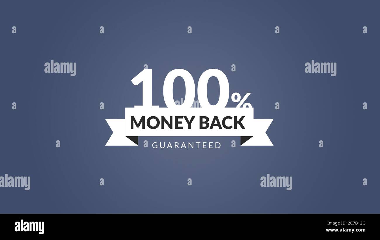 100% money back guarantee illustration text for sale Stock Photo