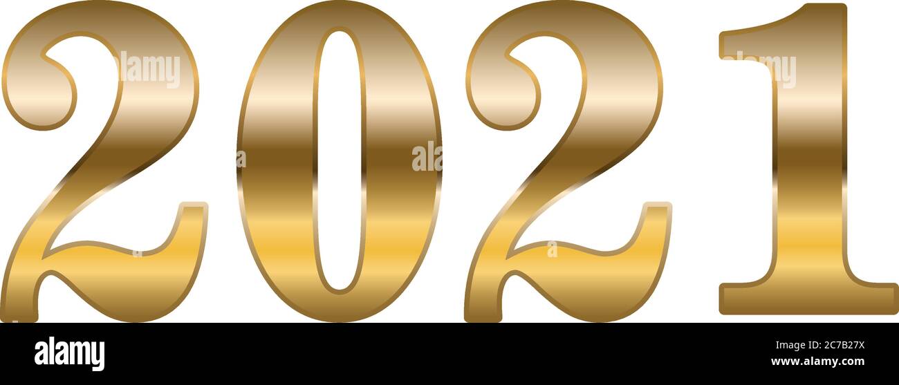 2021 Gold Number Of Happy New Year Design Welcome Celebrate Greeting Card Happy Decorative And Celebration Theme Vector Illustration Stock Vector Image Art Alamy