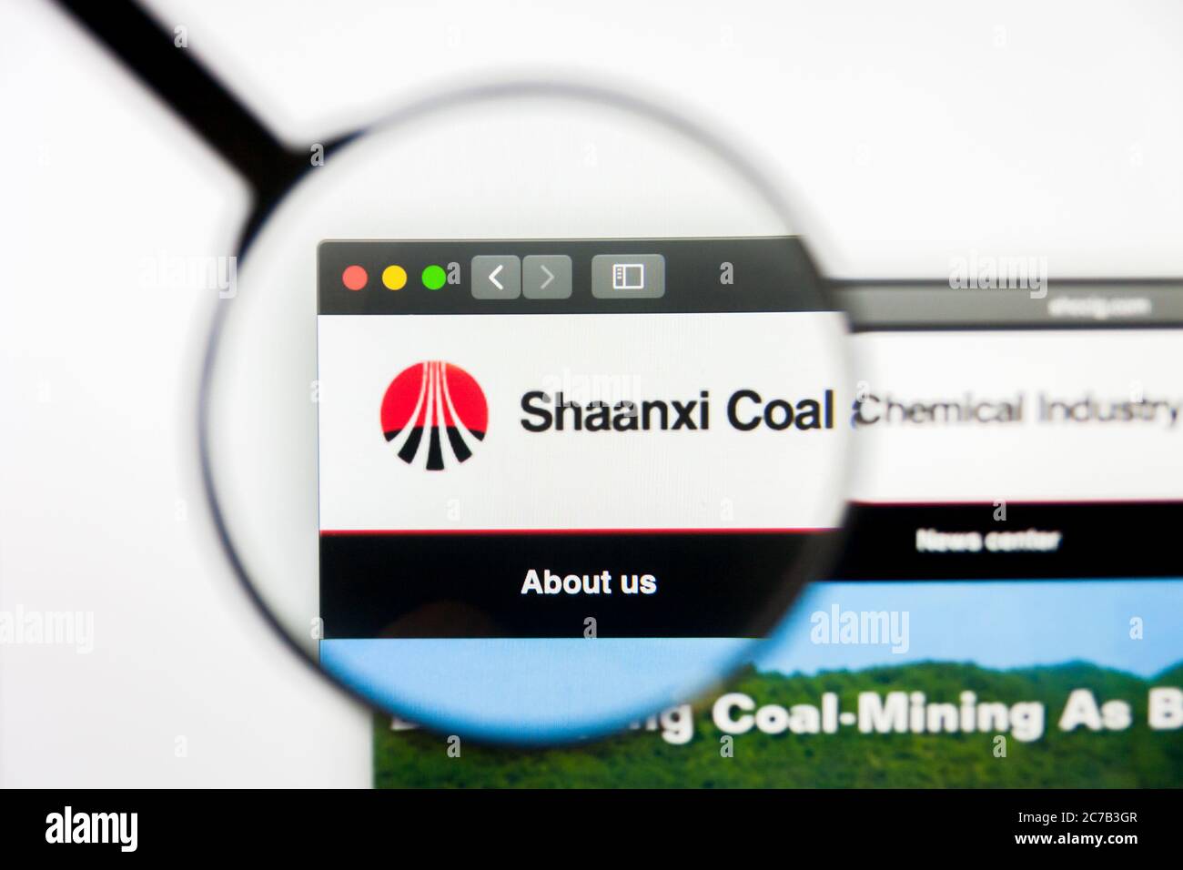 Los Angeles, California, USA - 10 March 2019: Illustrative Editorial, Shaanxi Coal Industry website homepage. Shaanxi Coal Industry logo visible on Stock Photo