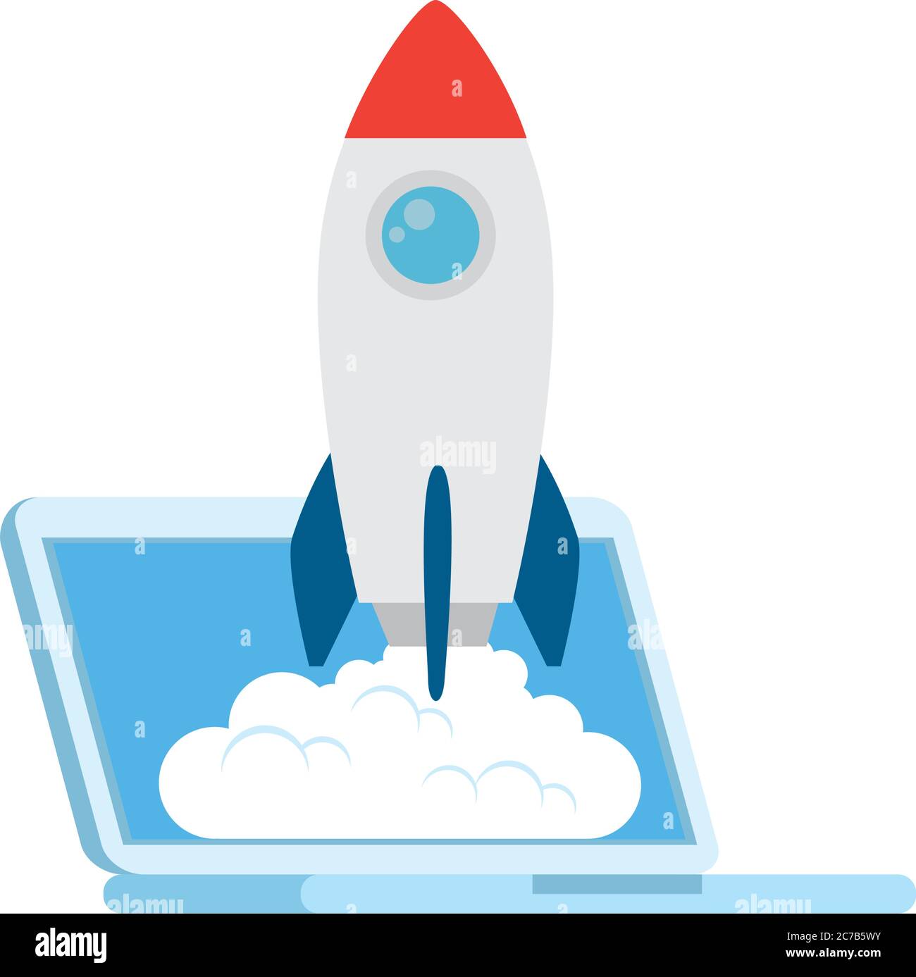 Start up rocket over laptop vector design Stock Vector Image & Art - Alamy