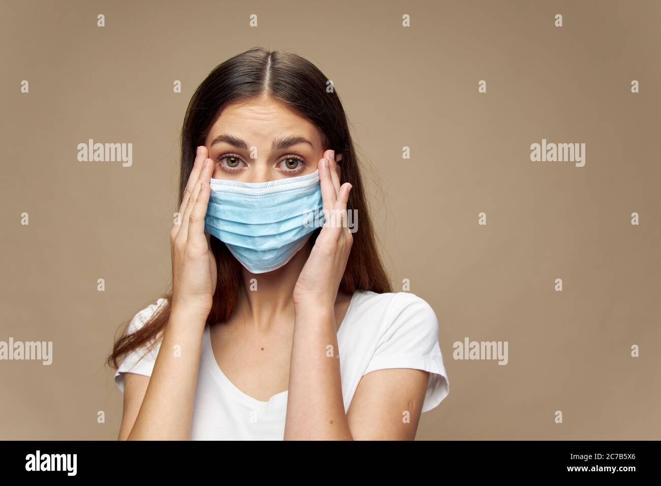 Pretty woman face mask hi-res stock photography and images - Alamy