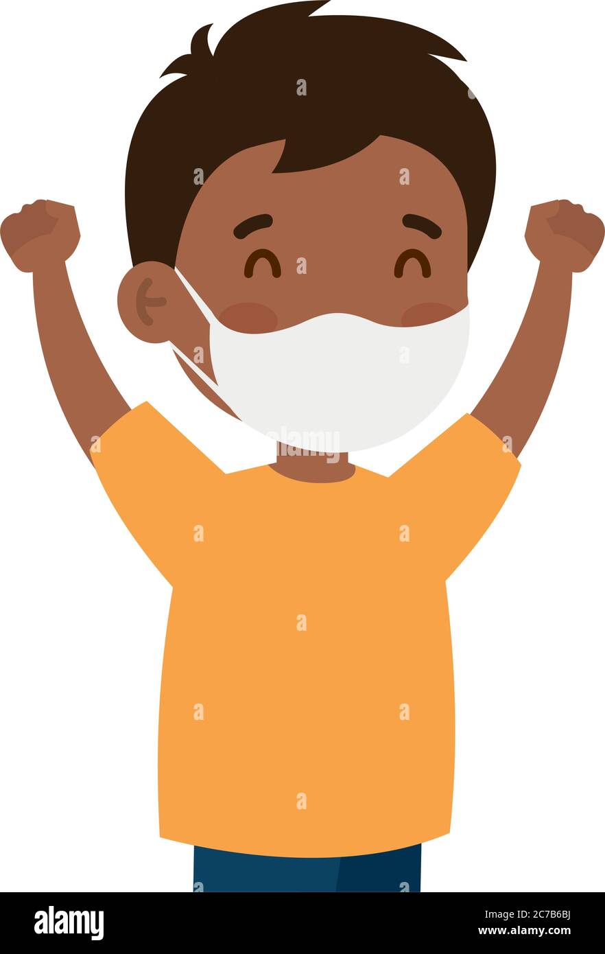 cute boy afro wearing medical mask to prevent coronavirus covid 19 on ...
