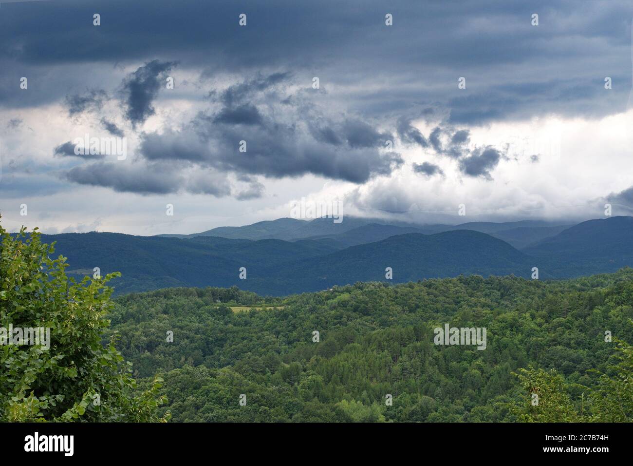 Dark storm clouds over forest hi-res stock photography and images - Alamy