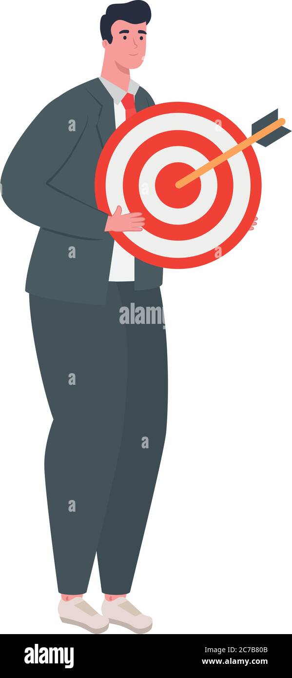 businessman avatar holding target vector design Stock Vector Image ...