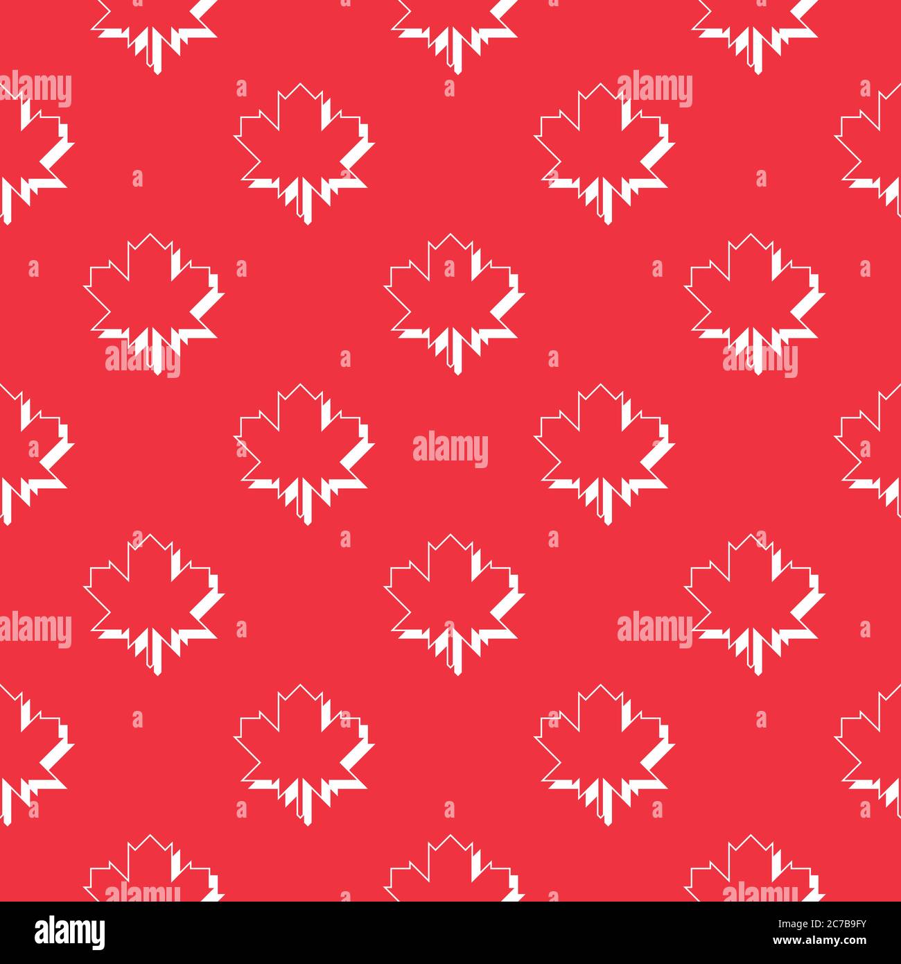 Seamless geometric patterns with with maple leafs Stock Vector