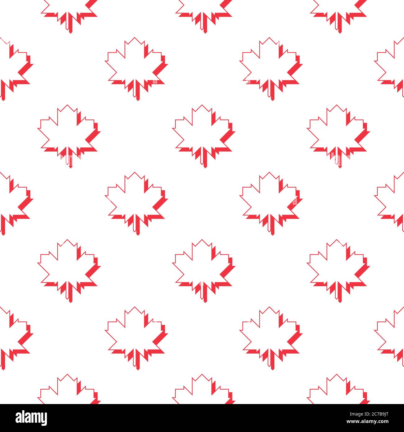 Seamless geometric patterns with with maple leafs Stock Vector