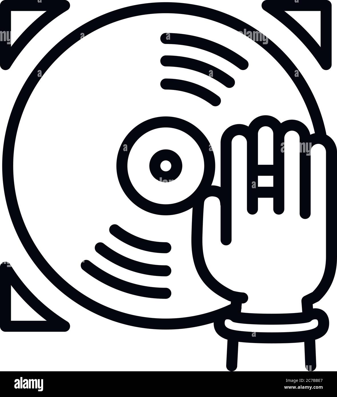 Dj vinyl disc icon. Outline dj vinyl disc vector icon for web design  isolated on white background Stock Vector Image & Art - Alamy