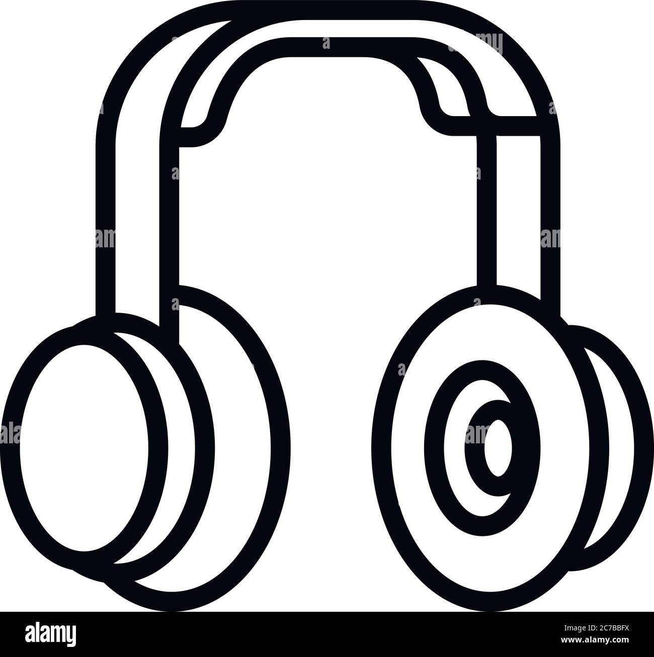 Rapper headphones icon. Outline rapper headphones vector icon for web design isolated on white background Stock Vector
