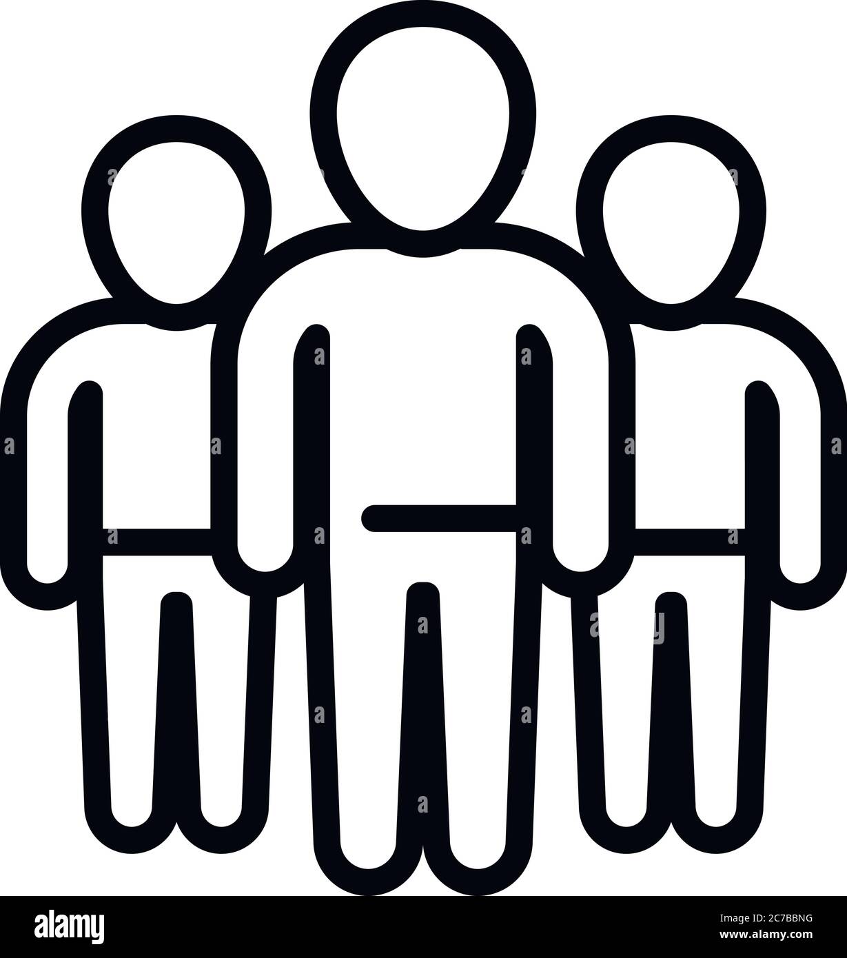 Social teamwork icon. Outline social teamwork vector icon for web ...