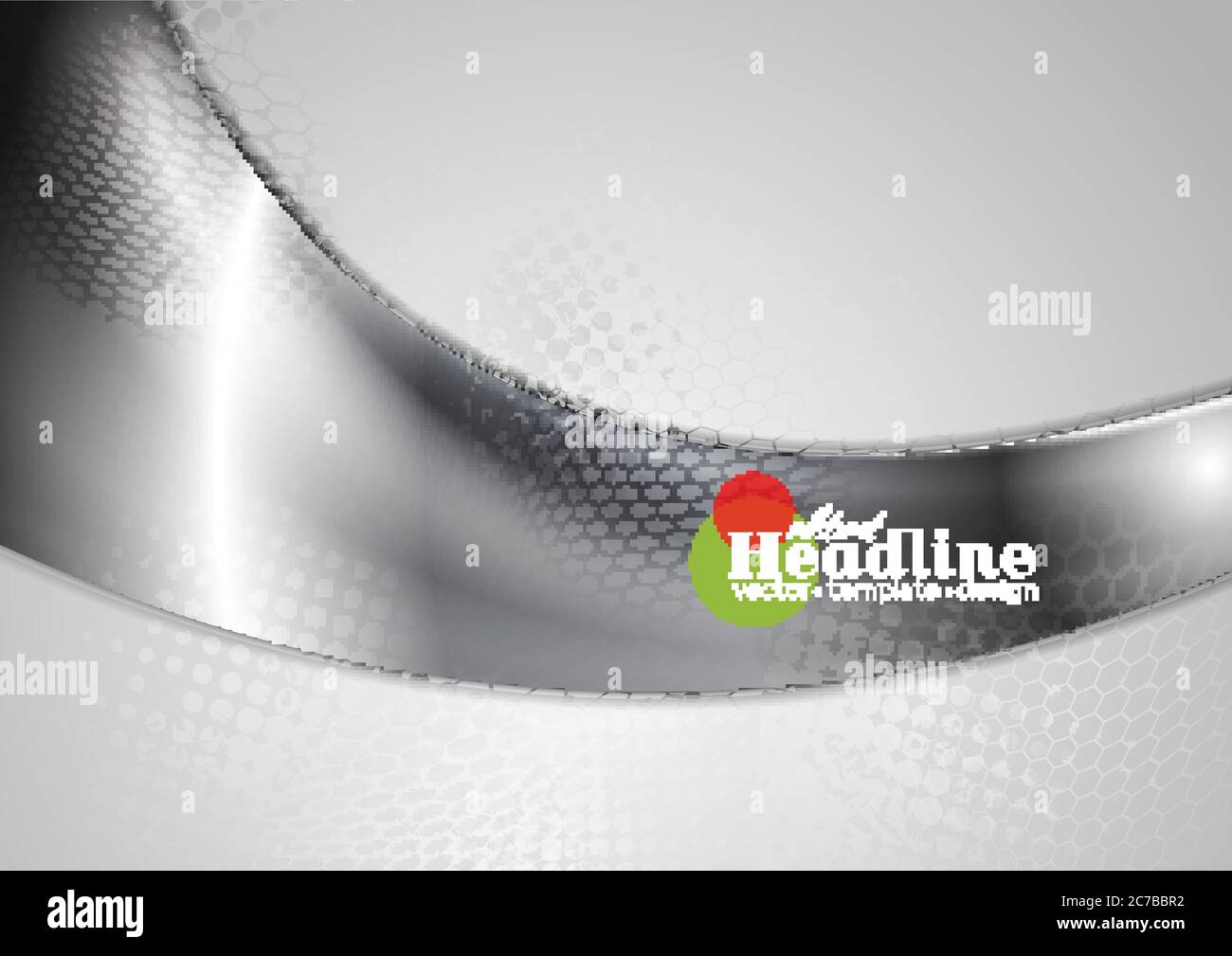 Abstract silver metal wave on grey grunge background. Metallic vector ...