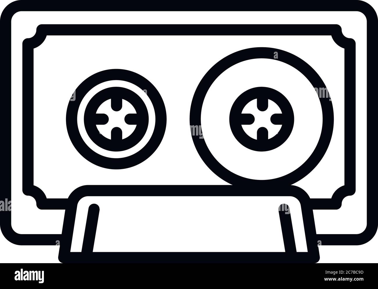 Music cassette icon. Outline music cassette vector icon for web design ...